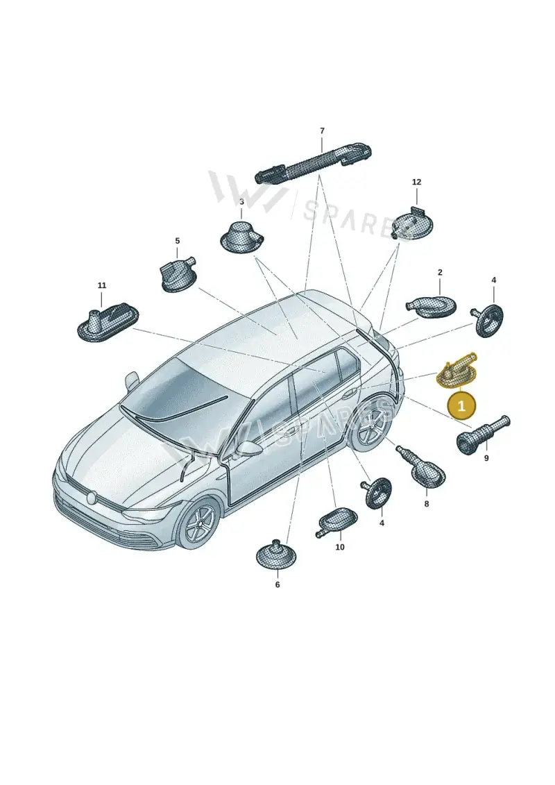 8V0927905 — Volkswagen Golf 2.0 BlueMotion (2019-2024) diagram 5h0971092, position 1