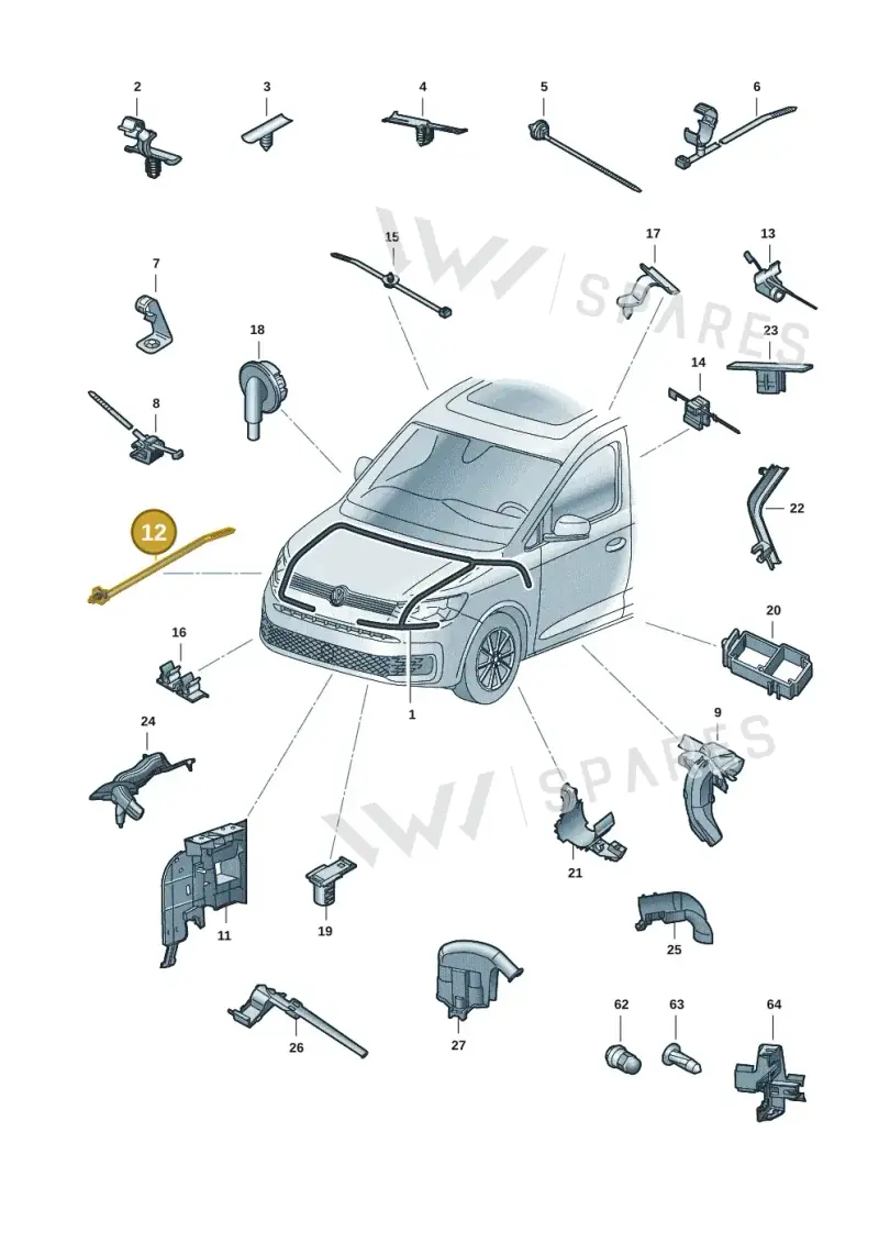 8V0971850 — Volkswagen Caddy Maxi Kombi (2020-2024) diagram 2ka971081, position 12