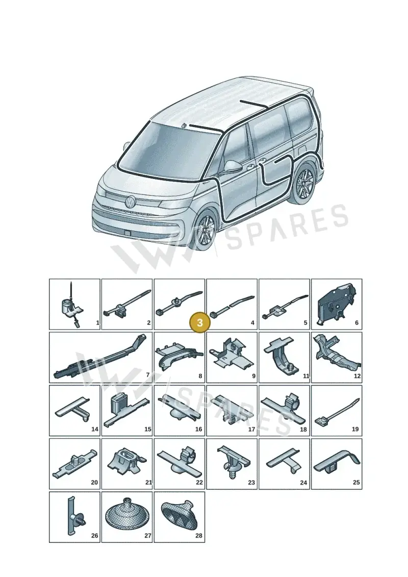 8V0971850A — Volkswagen Multivan (2021-) diagram 7t0972001, position 3