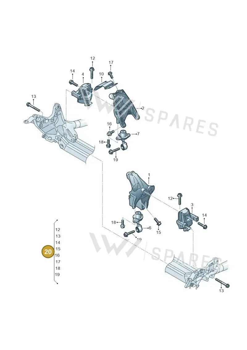 8W0098609 — Volkswagen Touareg (2017-2023) diagram 849199600, position 20
