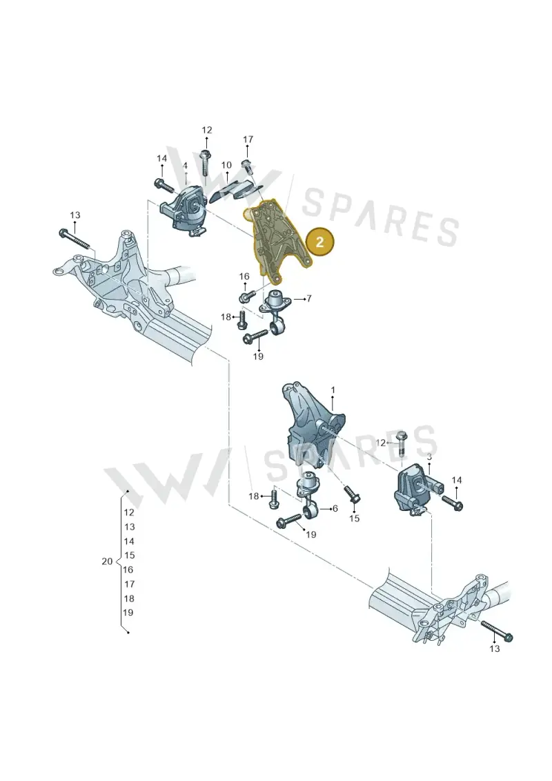 8W0199308S — Volkswagen Touareg (2017-2023) diagram 849199600, position 2