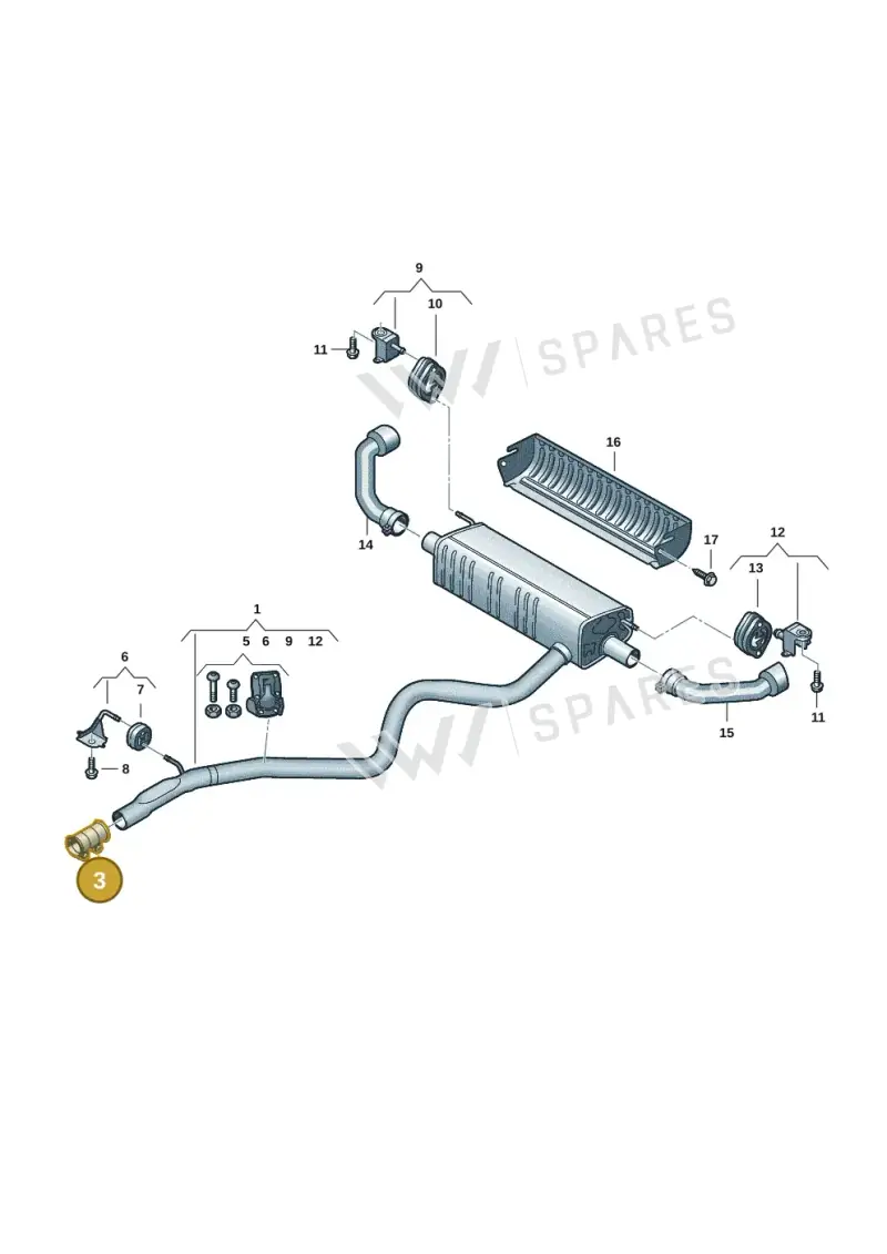 8W0253141 — Volkswagen Touareg (2017-2023) diagram 439253225, position 3