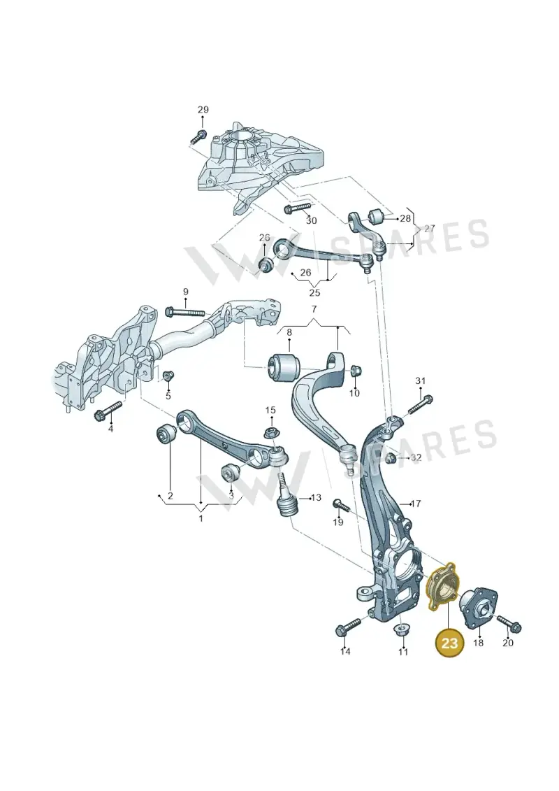 8W0407625G — Volkswagen Touareg (2017-2023) diagram 439407000, position 23