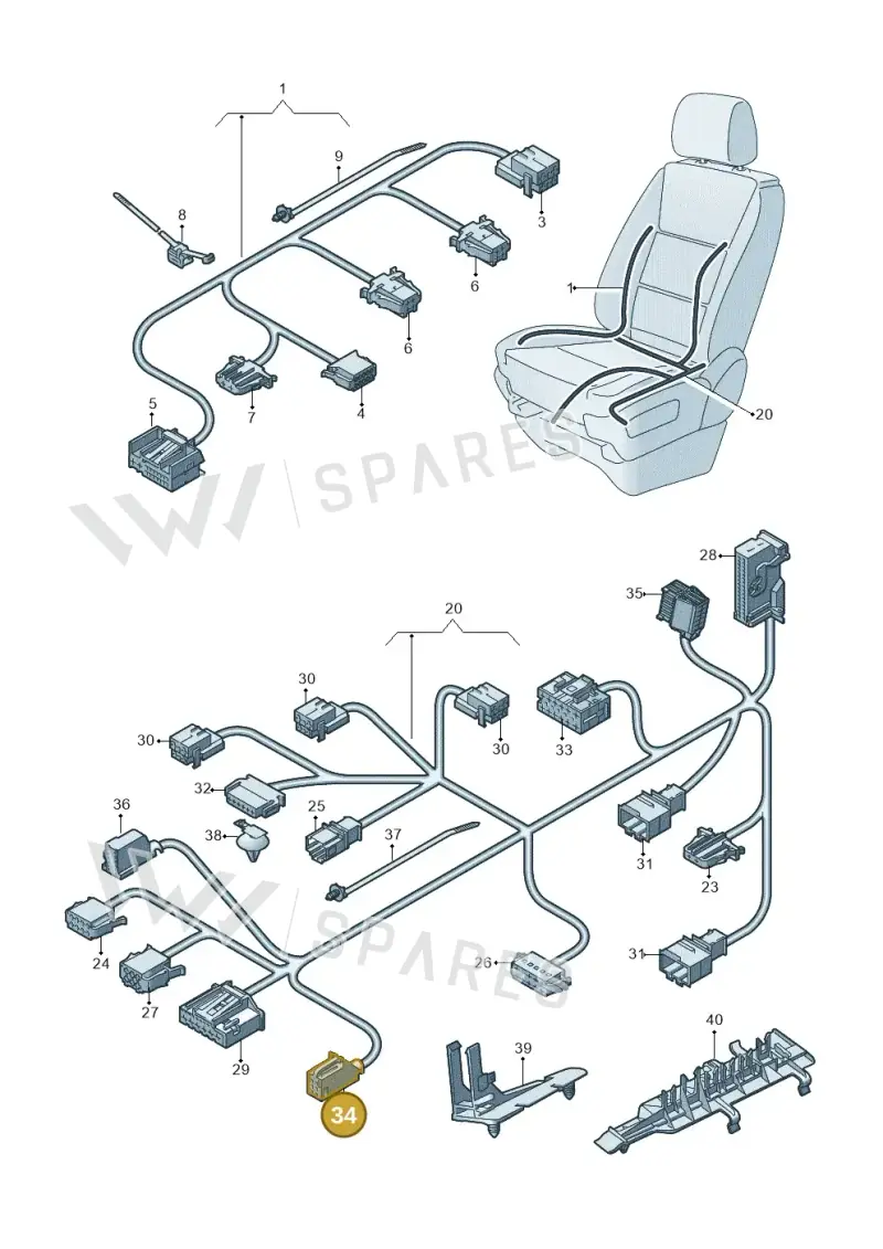 8W0971636A — Volkswagen Transport. multivan (2019-2024) diagram 861972270, position 34