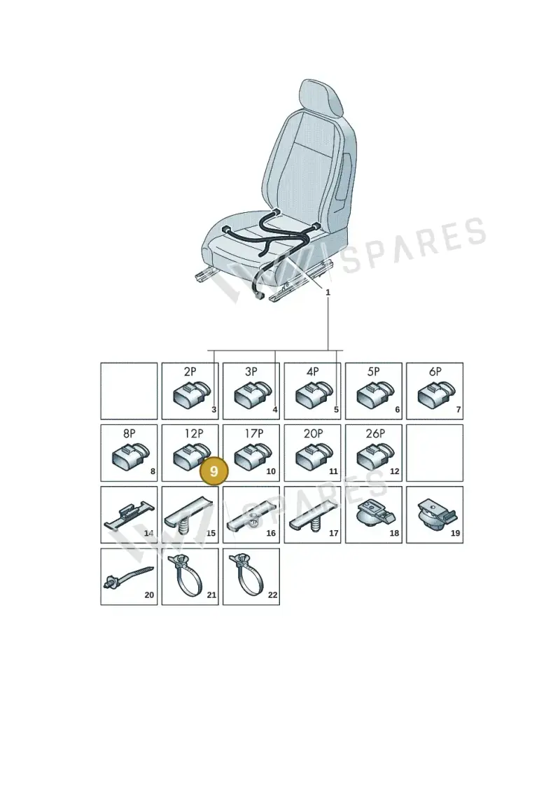 8W0972112 — Volkswagen Tiguan 2.0 (2023-) diagram 57x972250, position 9
