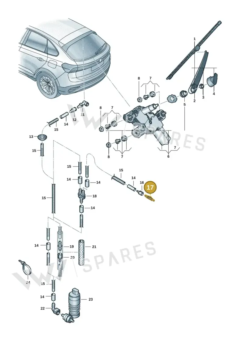 8W9955993A — Volkswagen Taigo (2021-2024) diagram 2f0955300, position 17