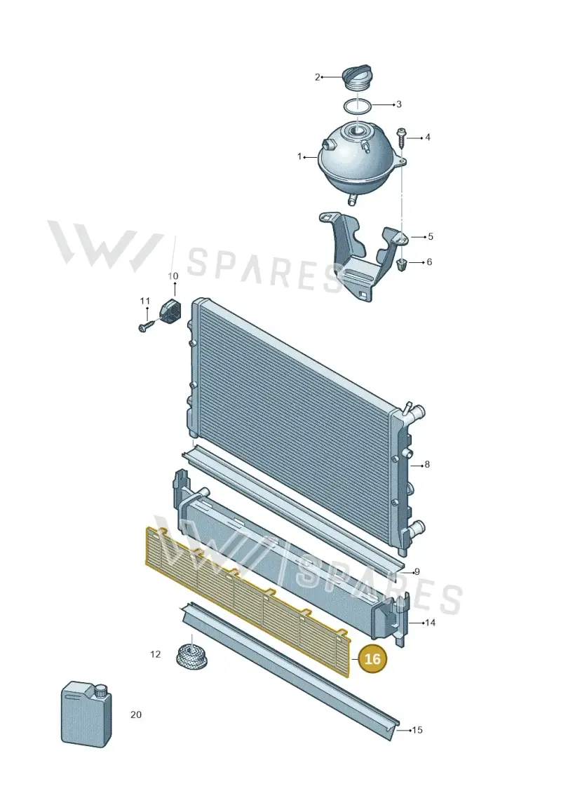8X0121746A — Volkswagen Polo 1.4 BlueMotion (2014-2017) diagram 747121780, position 16
