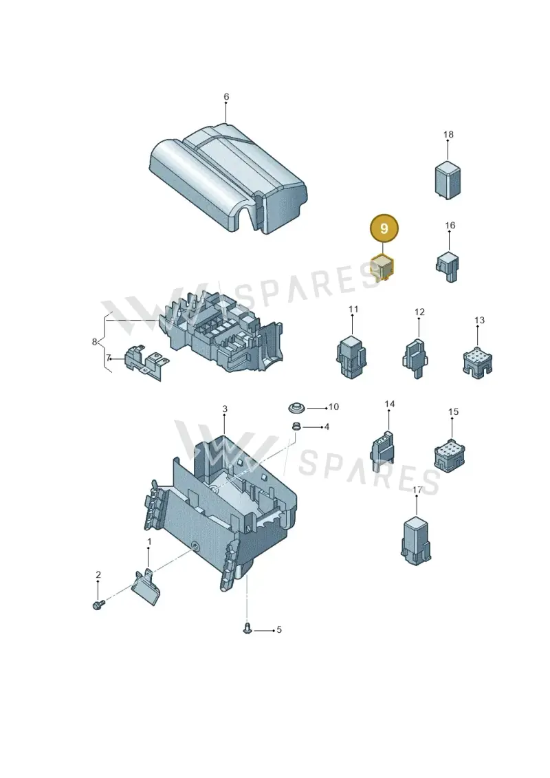 8X0951253A — Volkswagen Jetta 2.0 (2015-2015) diagram 789937100, position 9