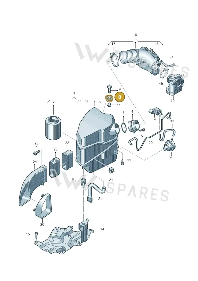 8Z0129669A — Audi A8/S8/qu. lang    08> (2007-) diagram 291133200, position 8