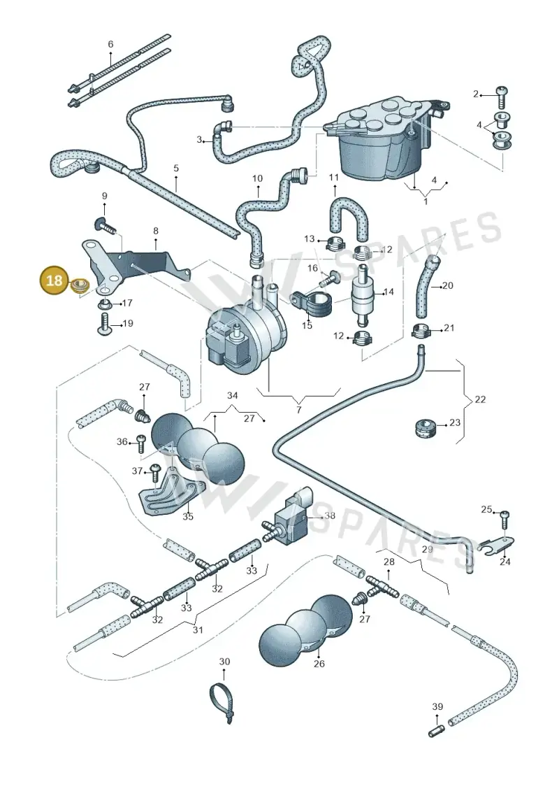 8Z0129669A — Audi R8 qu. 5.2 (2012-2015) diagram 618201600, position 18