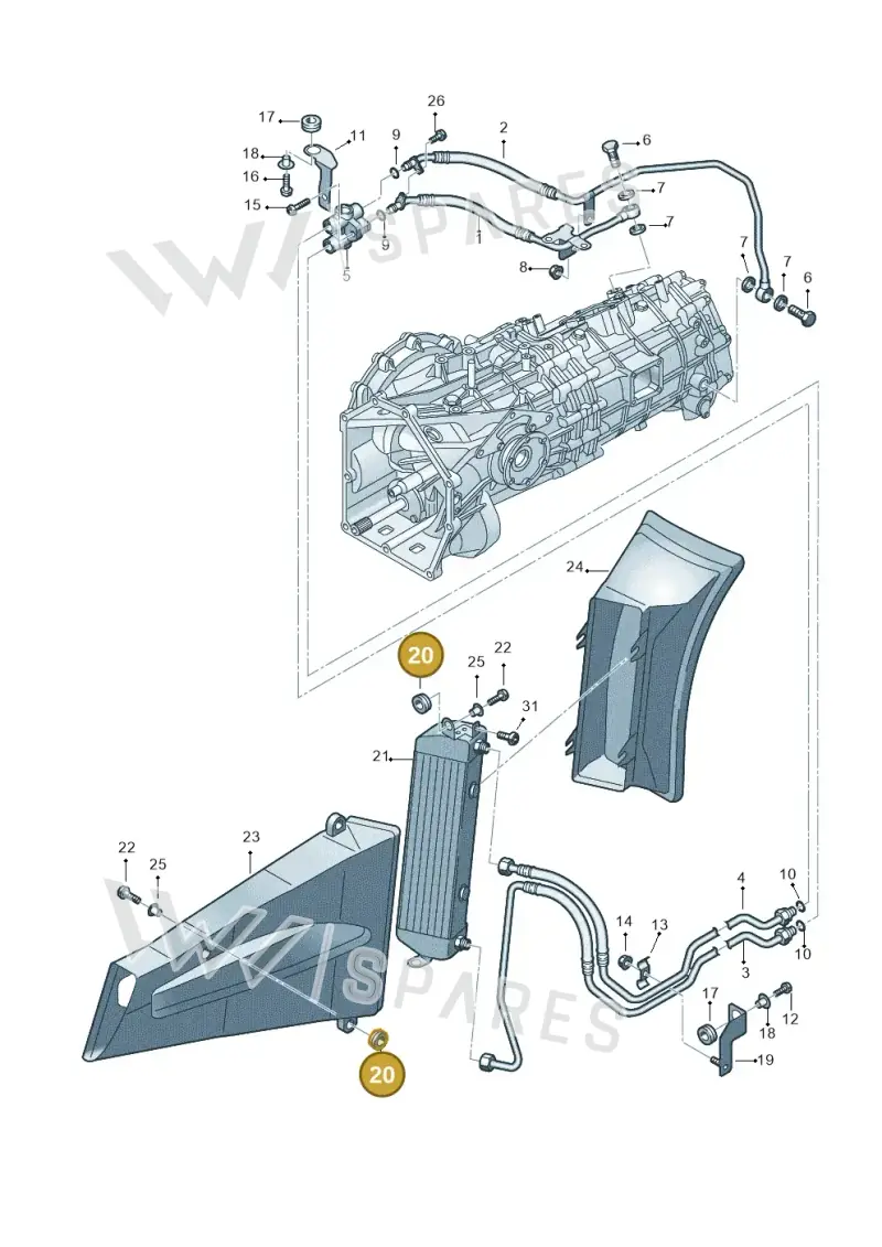 8Z0129669A — Audi R8 qu. 5.2 (2012-2015) diagram 618317500, position 20
