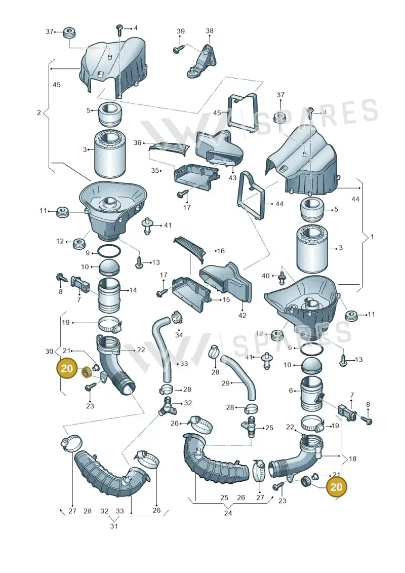 8Z0129669A — Audi A8 (2013-2018) diagram 696129100, position 20