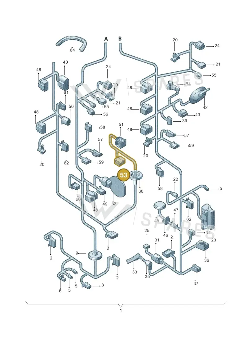 8Z0972701 — Volkswagen Jetta 1.4 (2013-2015) diagram 692971840, position 53