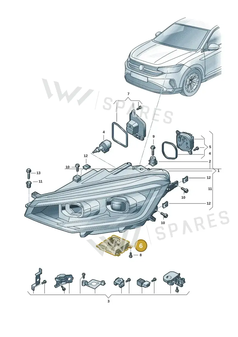 992941571AE — Volkswagen Taigo (2021-2024) diagram 2f0941020, position 6