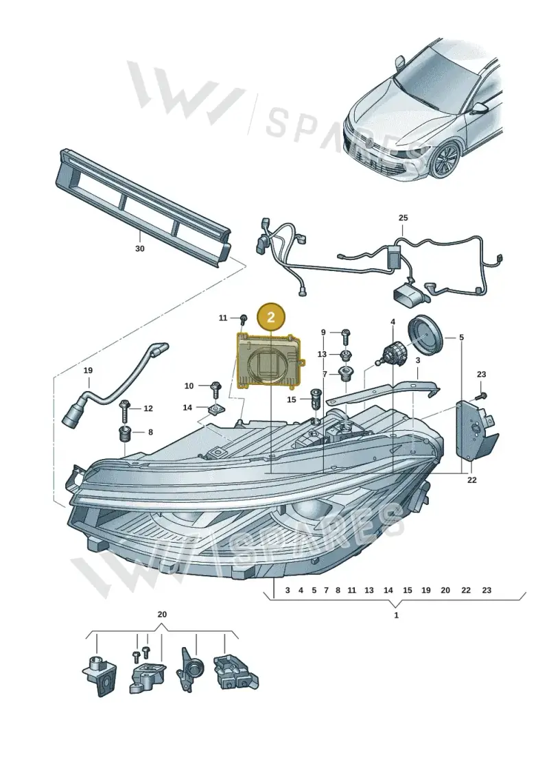 992941572AH — Volkswagen Passat estate (2023-) diagram 3j0941020, position 2
