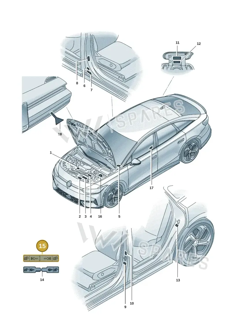 9J1010571D — Volkswagen ID.7 Limousine Pro (2023-) diagram 14b010000, position 15