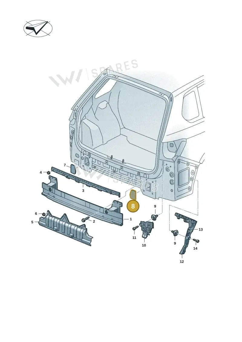 9Y0807670 — Volkswagen Touareg (2017-2023) diagram 439807051, position 8