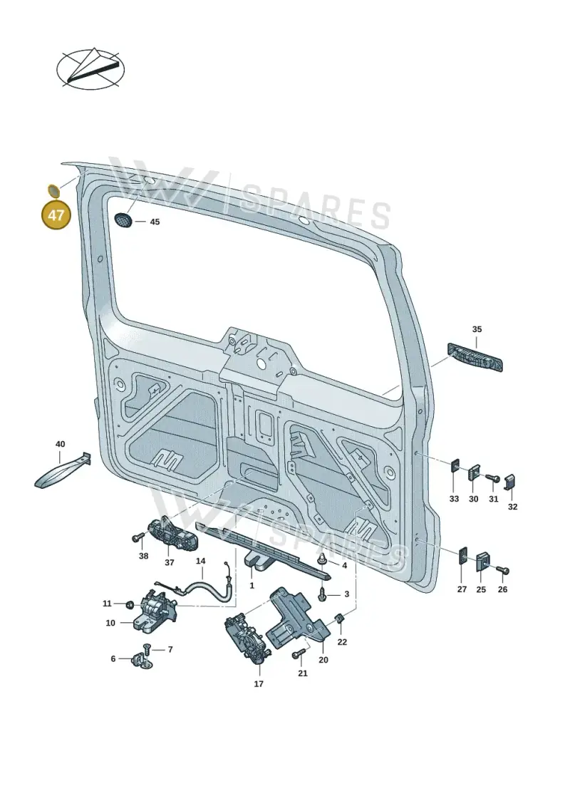 AKL44803005 — Volkswagen Caddy Maxi Kombi (2020-2024) diagram 2ka827100, position 47
