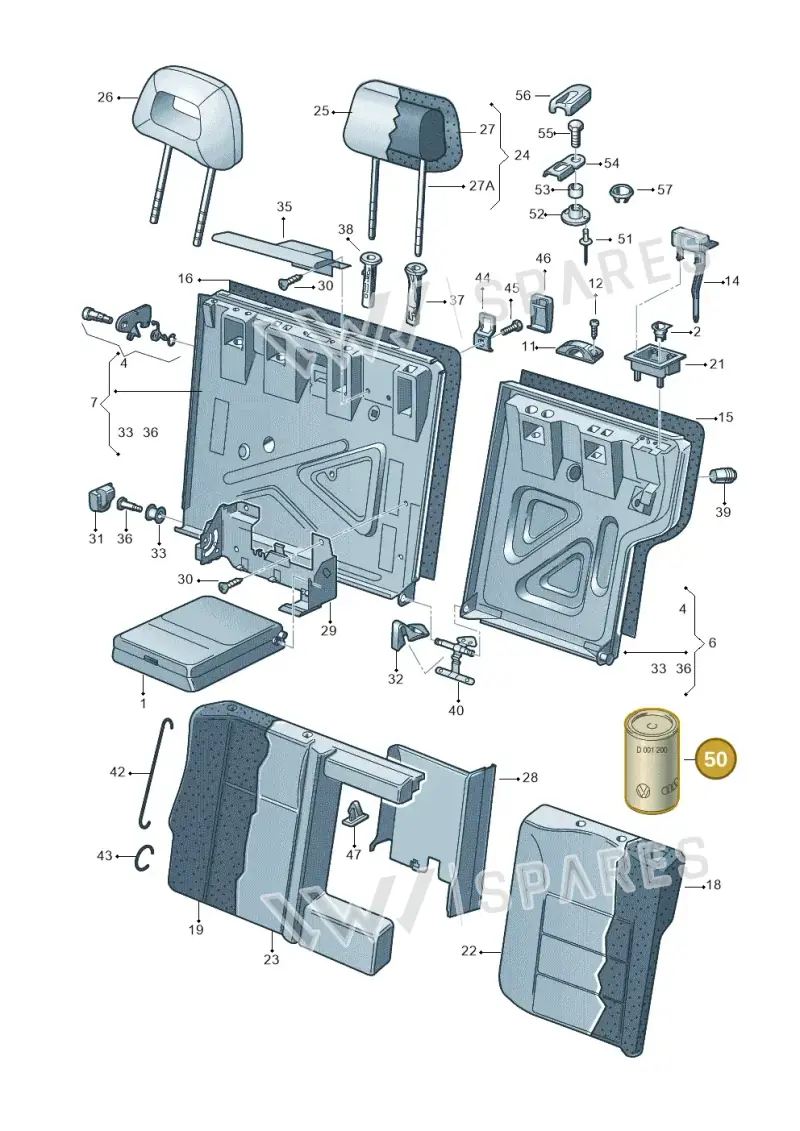 D001200 — Volkswagen Jetta/Wagon (2002-2006) diagram 203885700, position 50