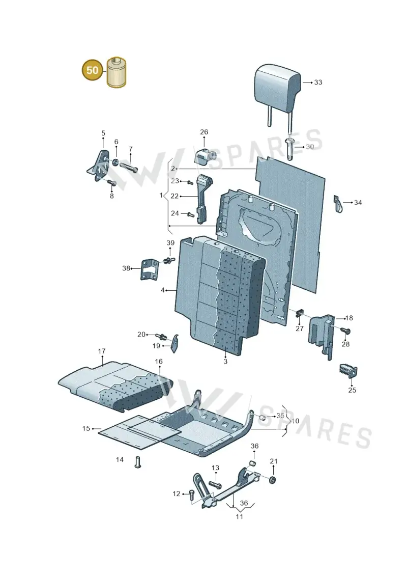 D001200 — Volkswagen TOURAN (2003-2005) diagram 409885300, position 50