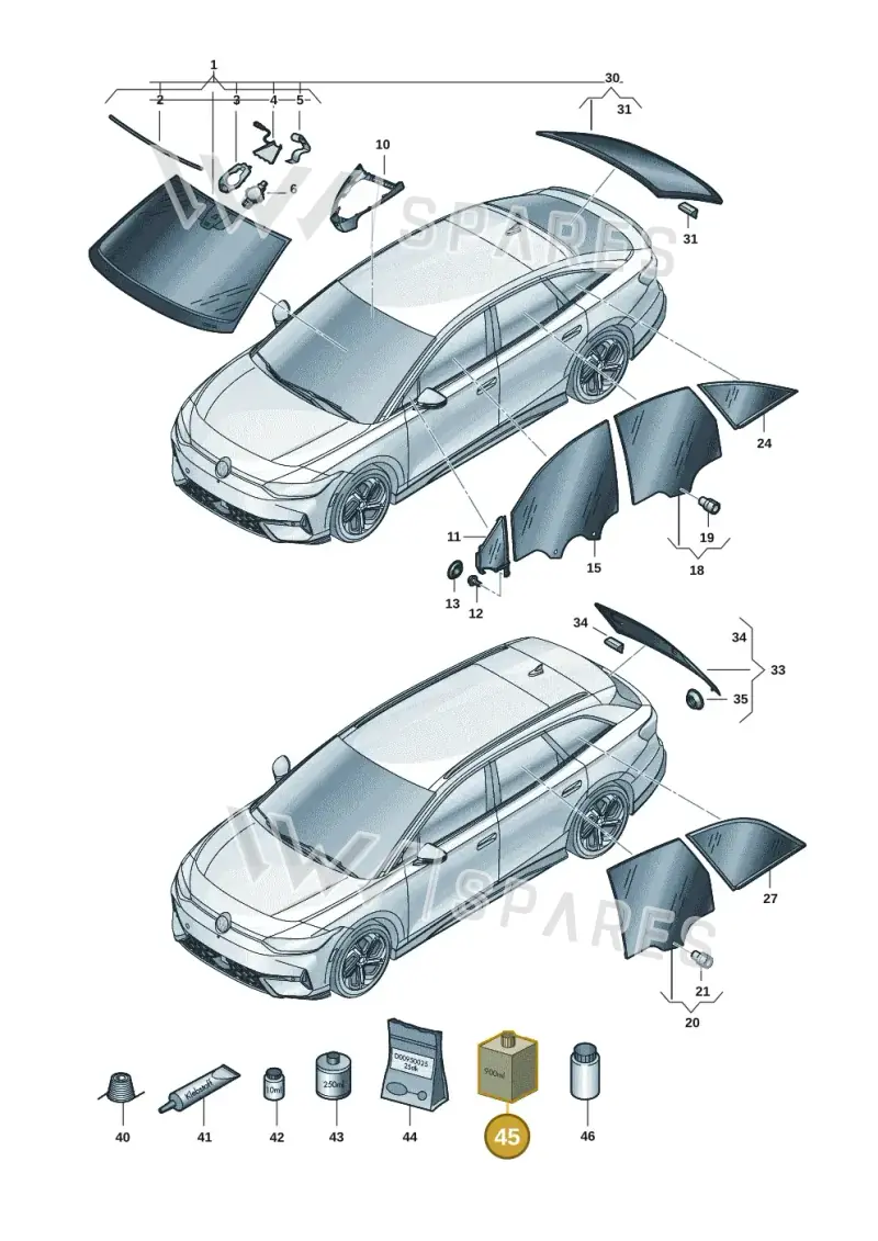 D002000A2 — Volkswagen ID.7 Limousine Pro (2023-) diagram 14b845000, position 45