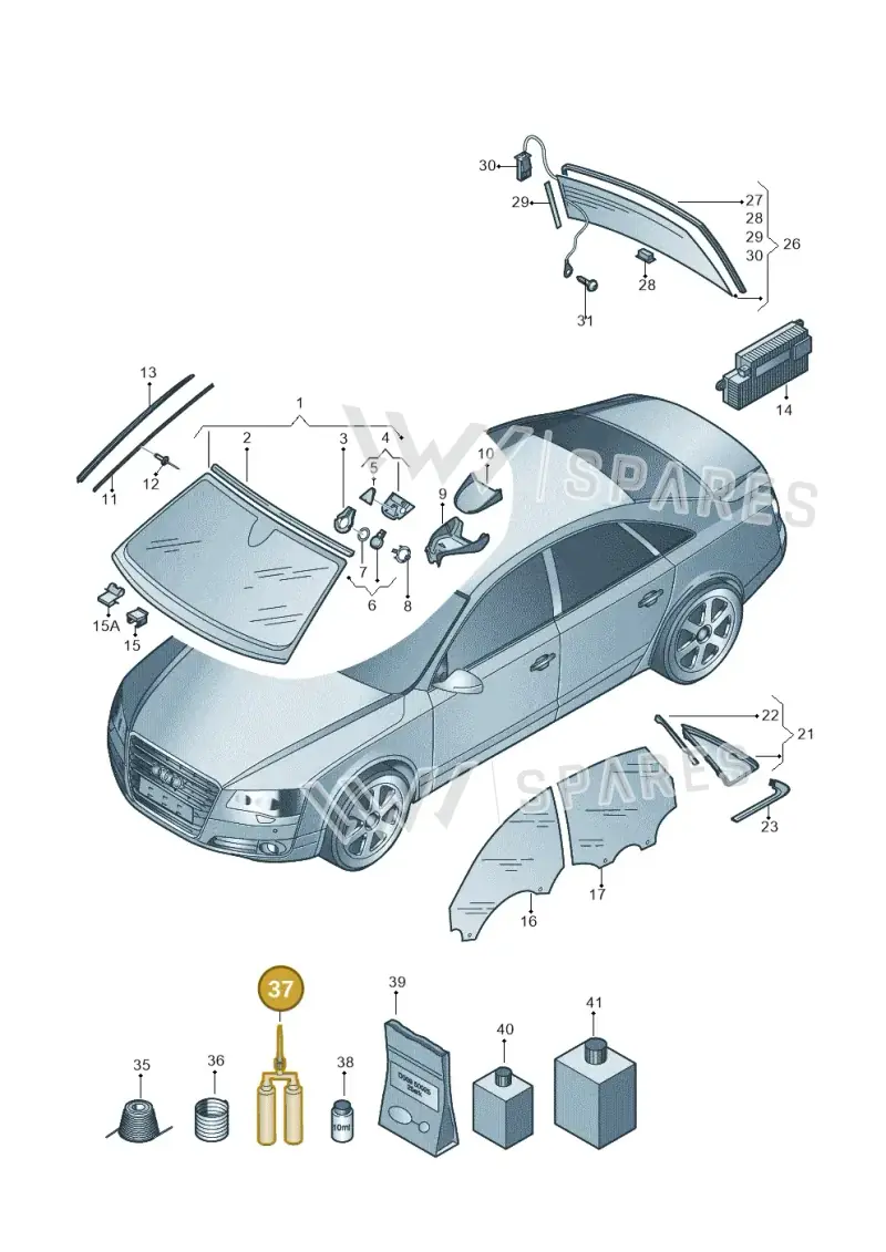 D004556M2 — Audi A8L qu. 3.0 TDI (2009-2014) diagram 696845000, position 37