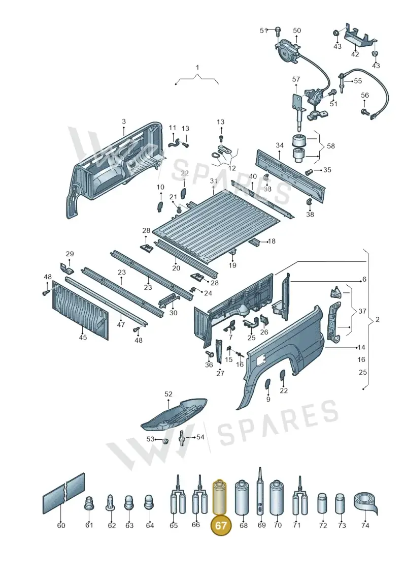 D007500A2 — Volkswagen Amarok twin cab (2022-) diagram 894801000, position 67
