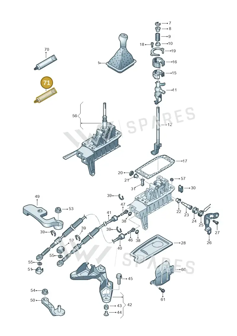 D154100A1 — Volkswagen Touareg                08> (2007-) diagram 274711300, position 71