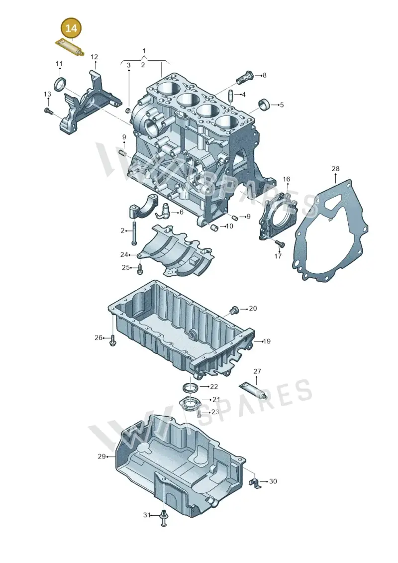 D176404M2 — Volkswagen Jetta (2014-2017) diagram 634103250, position 14