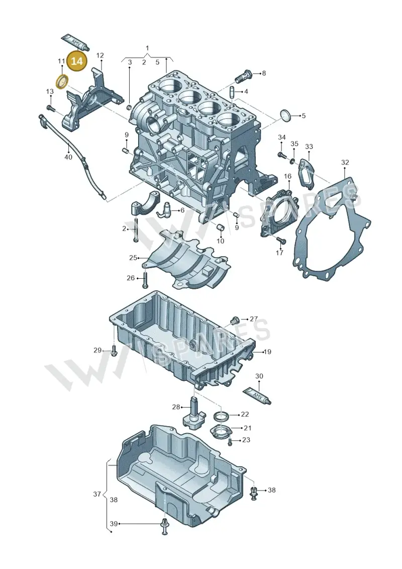 D176404M2 — Volkswagen Jetta (2014-2017) diagram 649103200, position 14