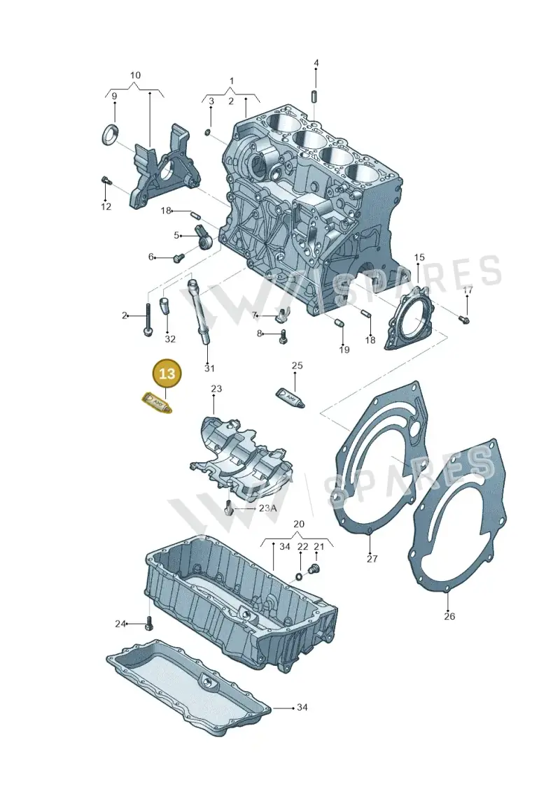 D176404M2 — Volkswagen Jetta 2.0 (2015-2015) diagram 789103110, position 13