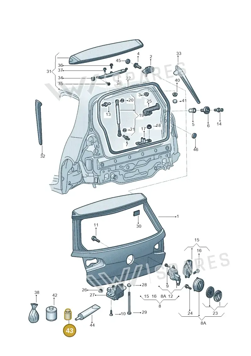 D177500A1 — Volkswagen Golf 1.6 (2015-2019) diagram 867827100, position 43