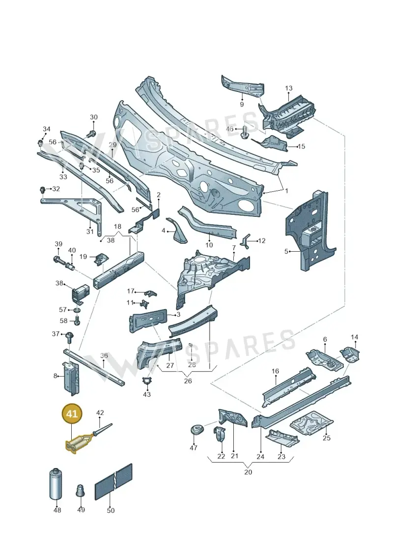 D180004M2 — Volkswagen Touareg (2017-2023) diagram 439805000, position 41