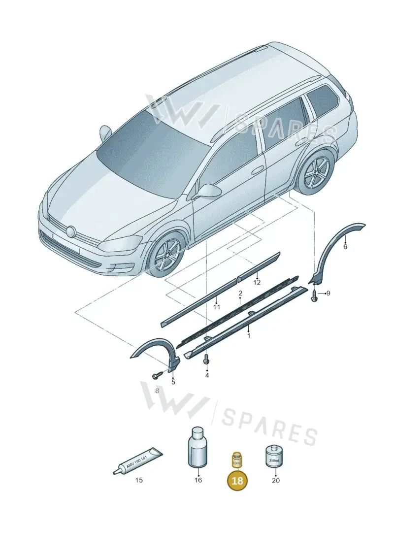 D181655A1 — Volkswagen Golf 2.0 (2016-2020) diagram 763853400, position 18