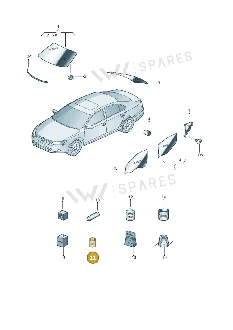 D181801A1 — Volkswagen Jetta (2013-2014) diagram 692845000, position 11