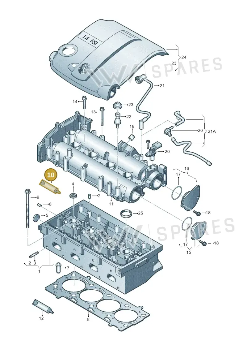 D188003A1 — Volkswagen Golf (2009-2014) diagram 253103400, position 10