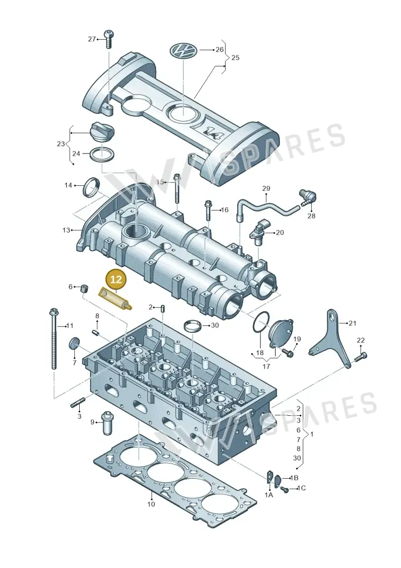 D188003A1 — Volkswagen Golf estate (2009-2013) diagram 474103400, position 12