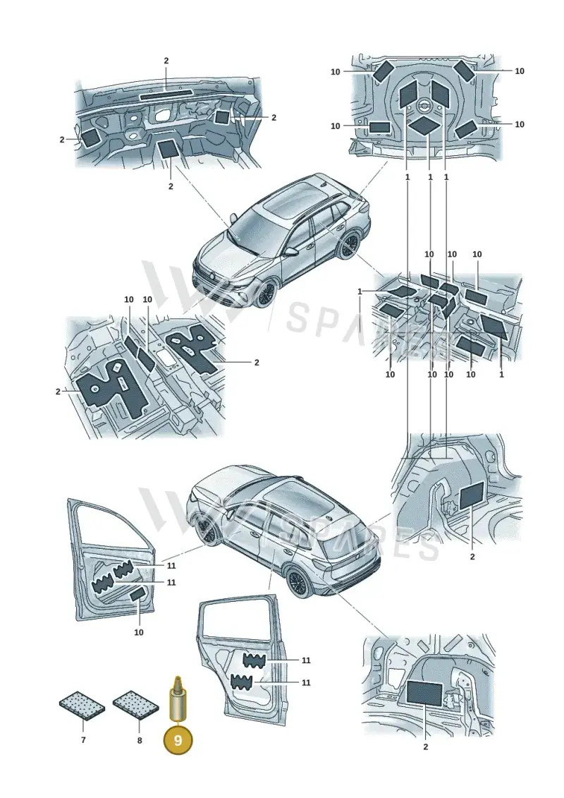 D190MKDA3 — Volkswagen Tiguan 2.0 (2023-) diagram 57x863300, position 9