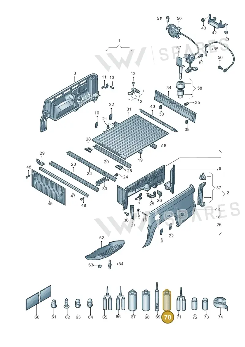 D308SP5M1 — Volkswagen Amarok twin cab (2022-) diagram 894801000, position 70