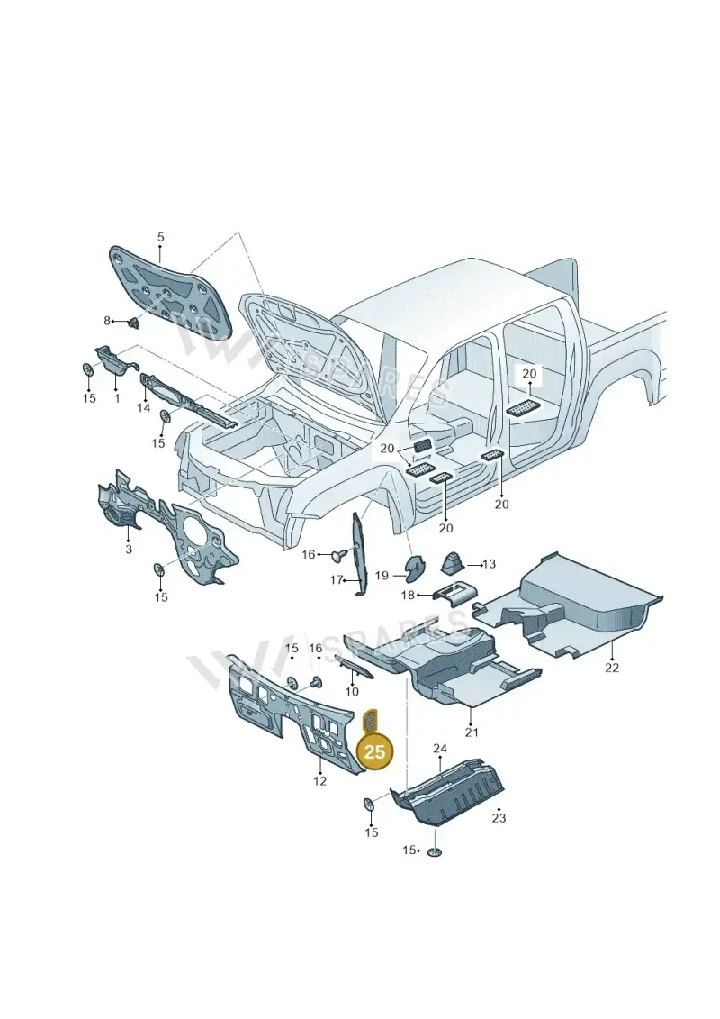 D378500A2 — Volkswagen Amarok twin cab (2022-) diagram 894863200, position 25