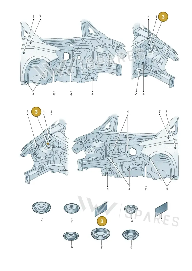 D381AL1A2 — Volkswagen Caddy Maxi Kombi (2020-2024) diagram 2ka803035, position 3
