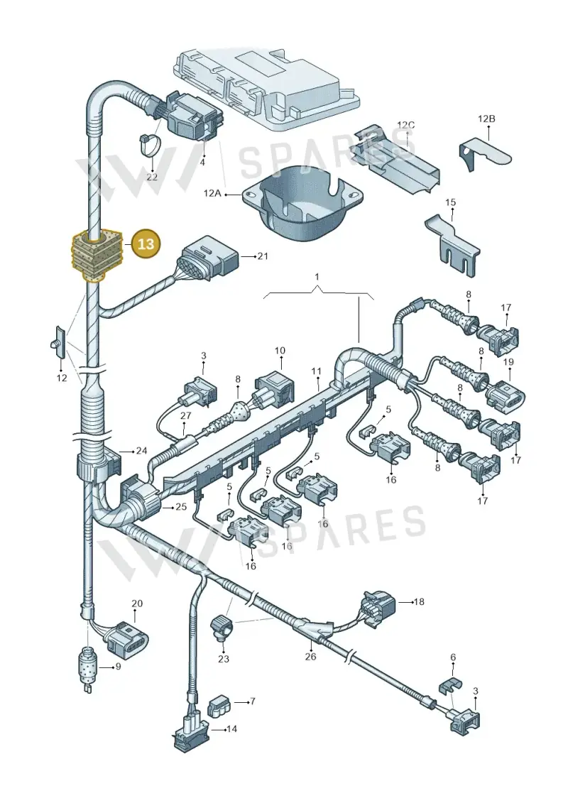 D422S25A2 — Volkswagen POLO CLASSIC       "ZA"05> (2005-) diagram 194971050, position 13