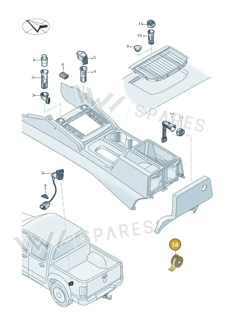 D422S25A2 — Volkswagen Amarok twin cab (2022-) diagram 894919200, position 16