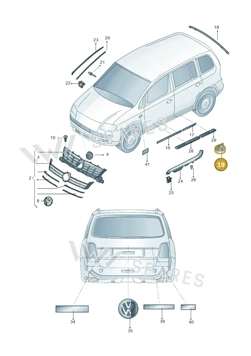 D438P11M4 — Volkswagen TOURAN (SVW)       "CN"04> (2004-) diagram 446853050, position 19