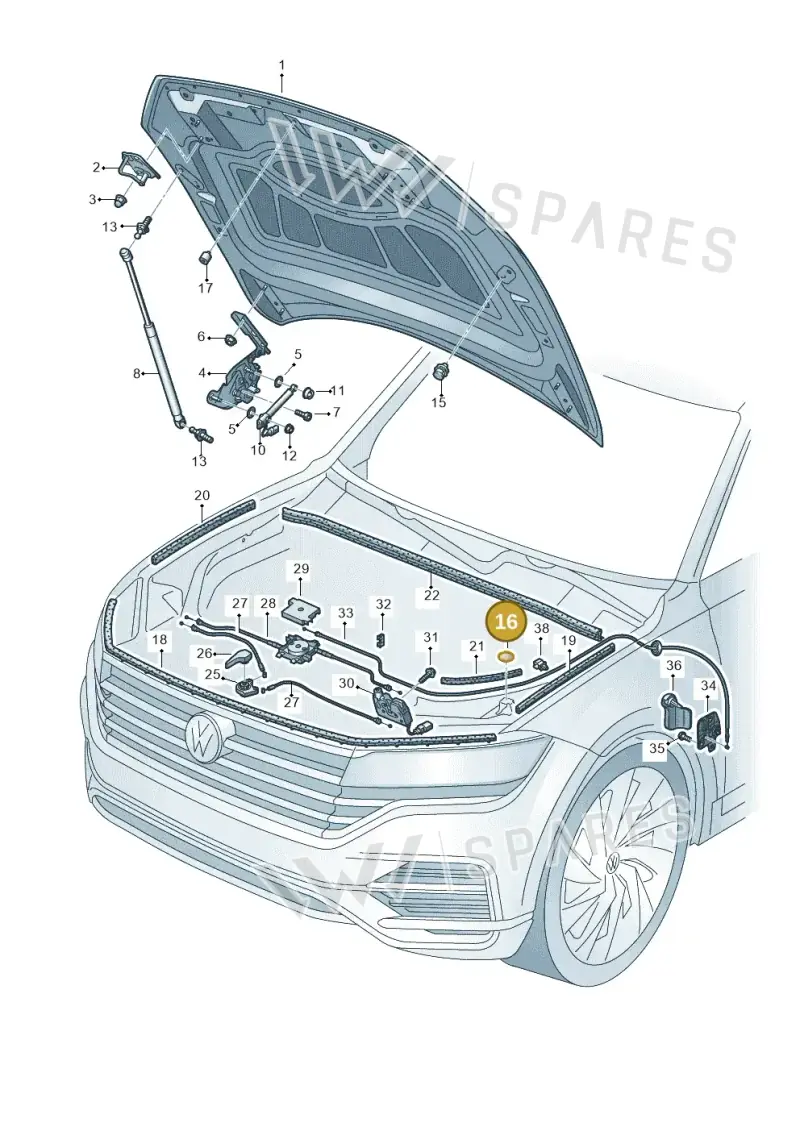 D448S22A2 — Volkswagen Touareg (2017-2023) diagram 439823000, position 16
