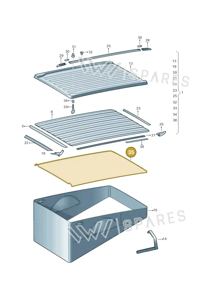 D448S22A2 — Volkswagen Caravelle (2015-2019) diagram 452875100, position 35