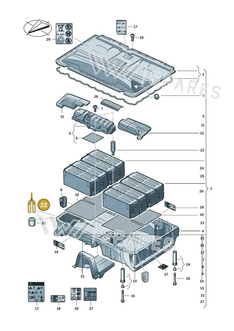 D469101A3 — Volkswagen Multivan (2021-) diagram 7t0915550, position 22