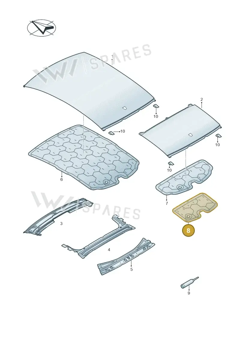 D476KD3M2 — Audi A3 Sportback (2019-2025) diagram 596817100, position 8