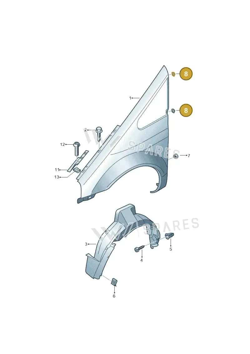 D486020A5 — Volkswagen Sharan (2008-2010) diagram 245821100, position 8