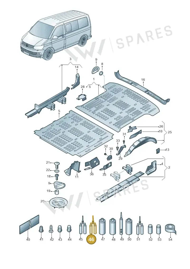 D506110A2 — Volkswagen Caravelle (2019-2024) diagram 861801200, position 46
